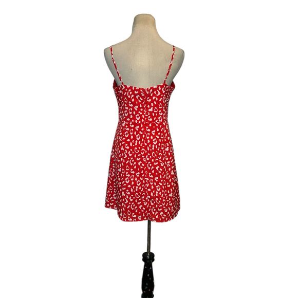 Aqua red white animal print summer mini dress size Small - Picture 12 of 15
